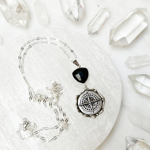 Onyx Compass Necklace