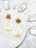 Geometric  Drop Gemstone Earrings