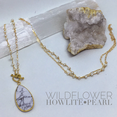 Wildflower - Gold Gemstone Drop