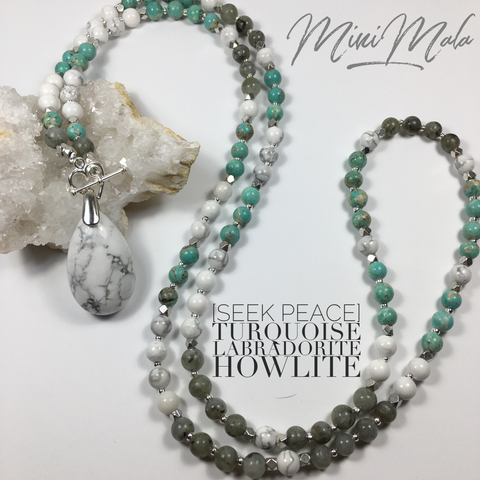 Seek Truth Mini Mala - Turquoise, Howlite, Labradorite